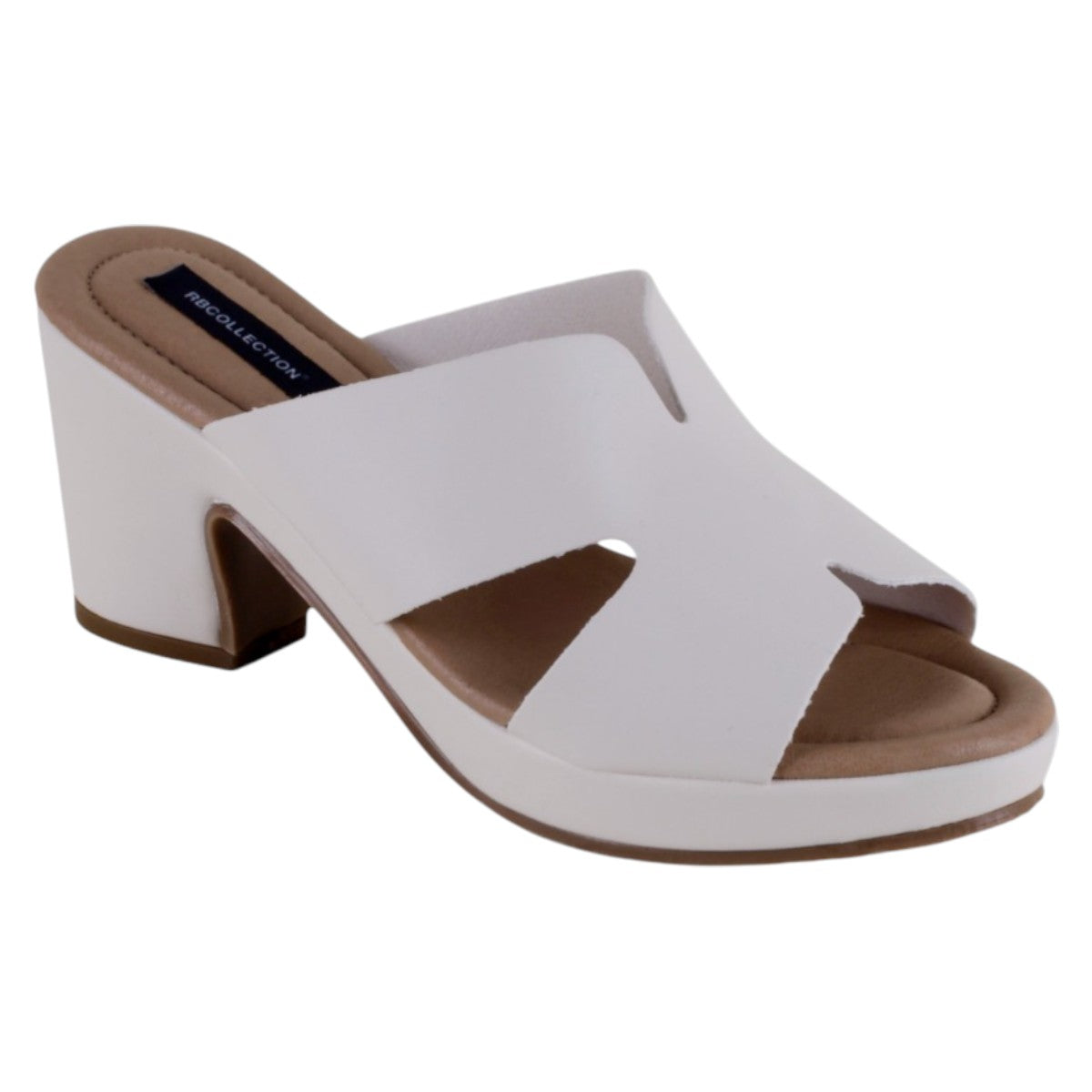 Sandalia Con Tacón Exterior Piel Vegana Color Beige Para Mujer De Rbcollection