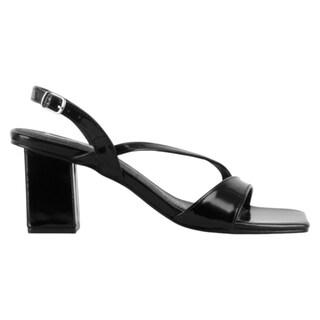 Foto 2 | Sandalia Con Tacón Exterior Piel Vegana Color Negro Para Mujer De Rbcollection