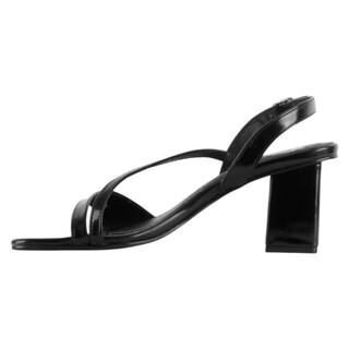 Foto 3 | Sandalia Con Tacón Exterior Piel Vegana Color Negro Para Mujer De Rbcollection