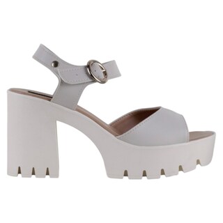 Foto 2 | Sandalia Con Tacón Exterior Piel Vegana Color Beige Para Mujer De Rbcollection