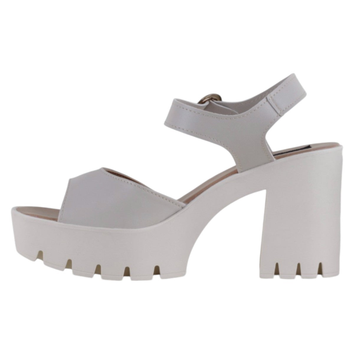 Foto 4 pulgar | Sandalia Con Tacón Exterior Piel Vegana Color Beige Para Mujer De Rbcollection