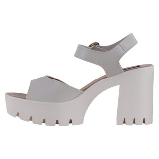 Foto 3 | Sandalia Con Tacón Exterior Piel Vegana Color Beige Para Mujer De Rbcollection