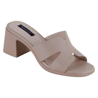 Foto 1 | Sandalia Con Tacón Exterior Piel Vegana Color Beige Para Mujer De Rbcollection