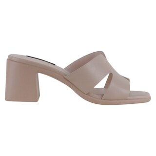 Foto 2 | Sandalia Con Tacón Exterior Piel Vegana Color Beige Para Mujer De Rbcollection