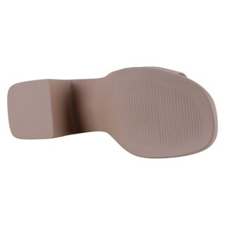 Foto 4 | Sandalia Con Tacón Exterior Piel Vegana Color Beige Para Mujer De Rbcollection