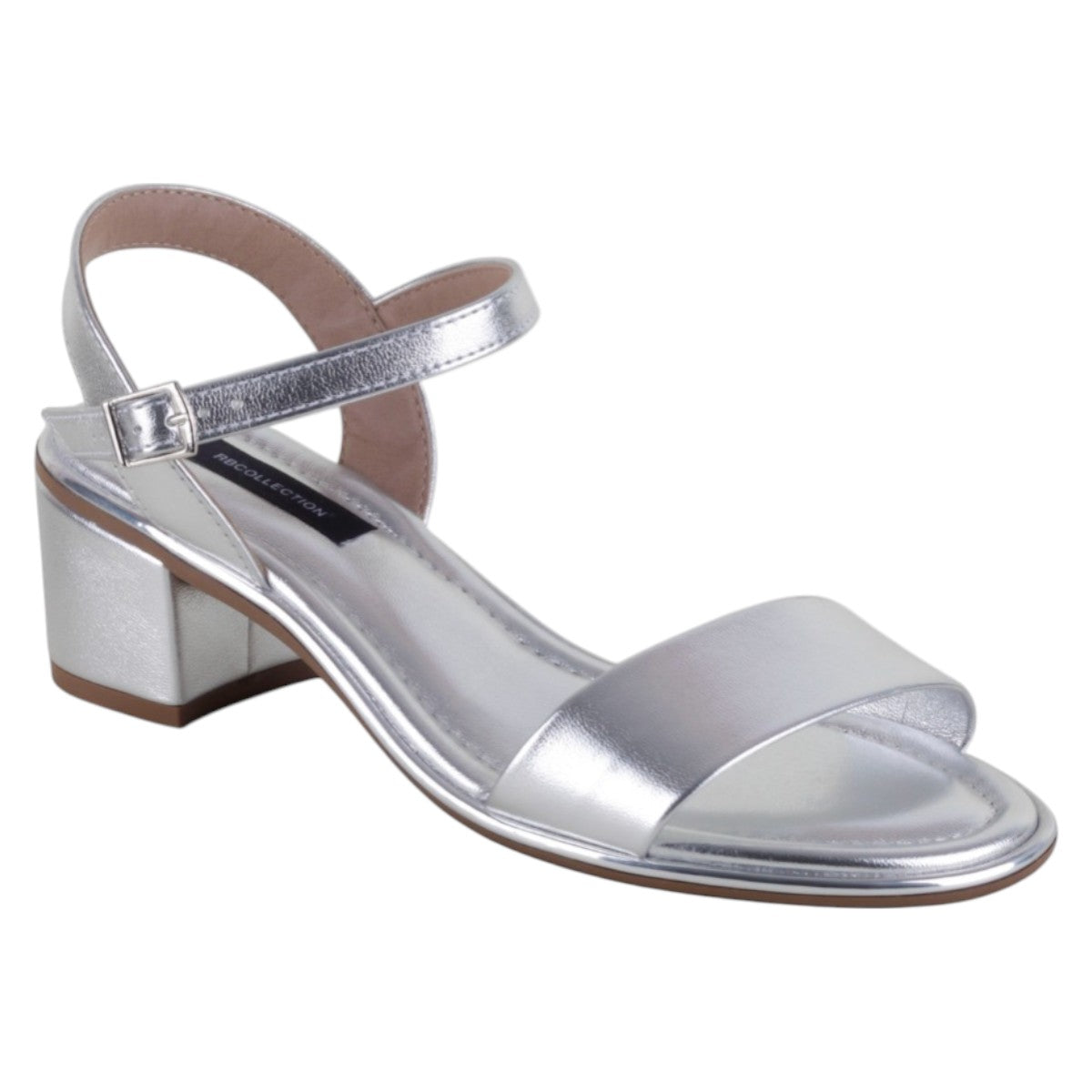 Foto 2 pulgar | Sandalia Con Tacón Exterior Sintético Color Plata Para Mujer De Rbcollection
