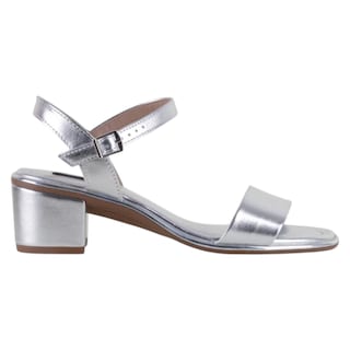 Foto 2 | Sandalia Con Tacón Exterior Sintético Color Plata Para Mujer De Rbcollection
