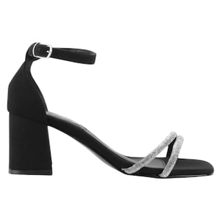 Foto 2 | Sandalia Con Tacón Exterior Gamuza Color Negro Para Mujer De Rbcollection