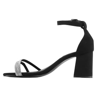 Foto 3 | Sandalia Con Tacón Exterior Gamuza Color Negro Para Mujer De Rbcollection