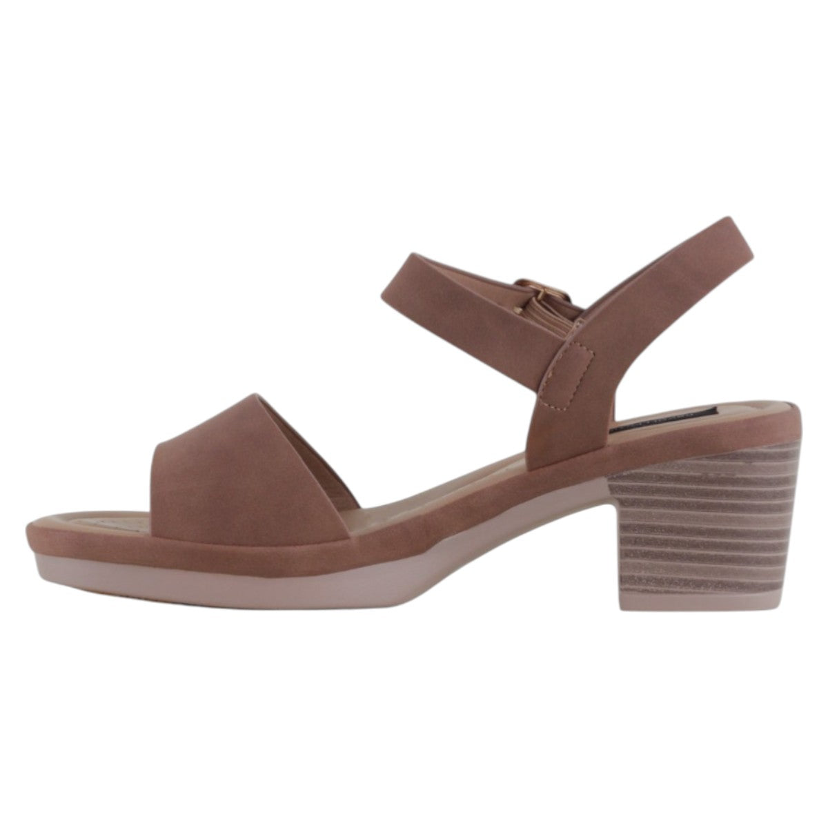 Foto 4 pulgar | Sandalia Con Tacón Exterior Textil Color Café Para Mujer De Rbcollection
