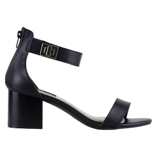 Foto 2 | Sandalia Con Tacón Exterior Piel Vegana Color Negro Para Mujer De Rbcollection