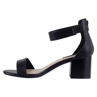 Foto 3 | Sandalia Con Tacón Exterior Piel Vegana Color Negro Para Mujer De Rbcollection