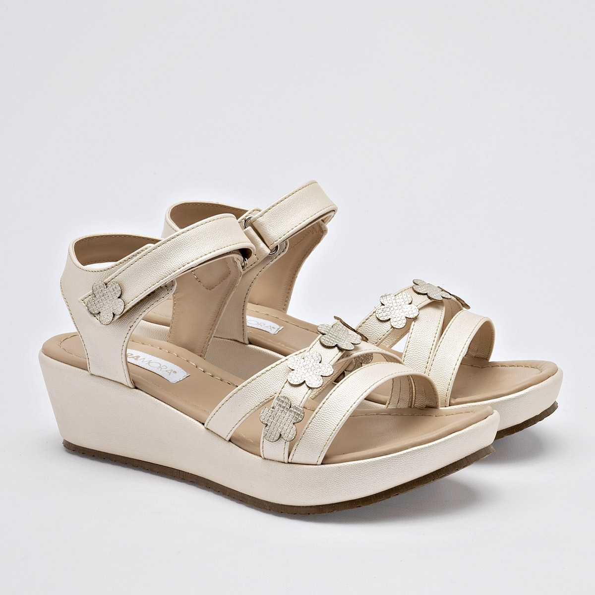 Foto 2 | Moramora Zapatillas De Fiesta Para Mujer Beige