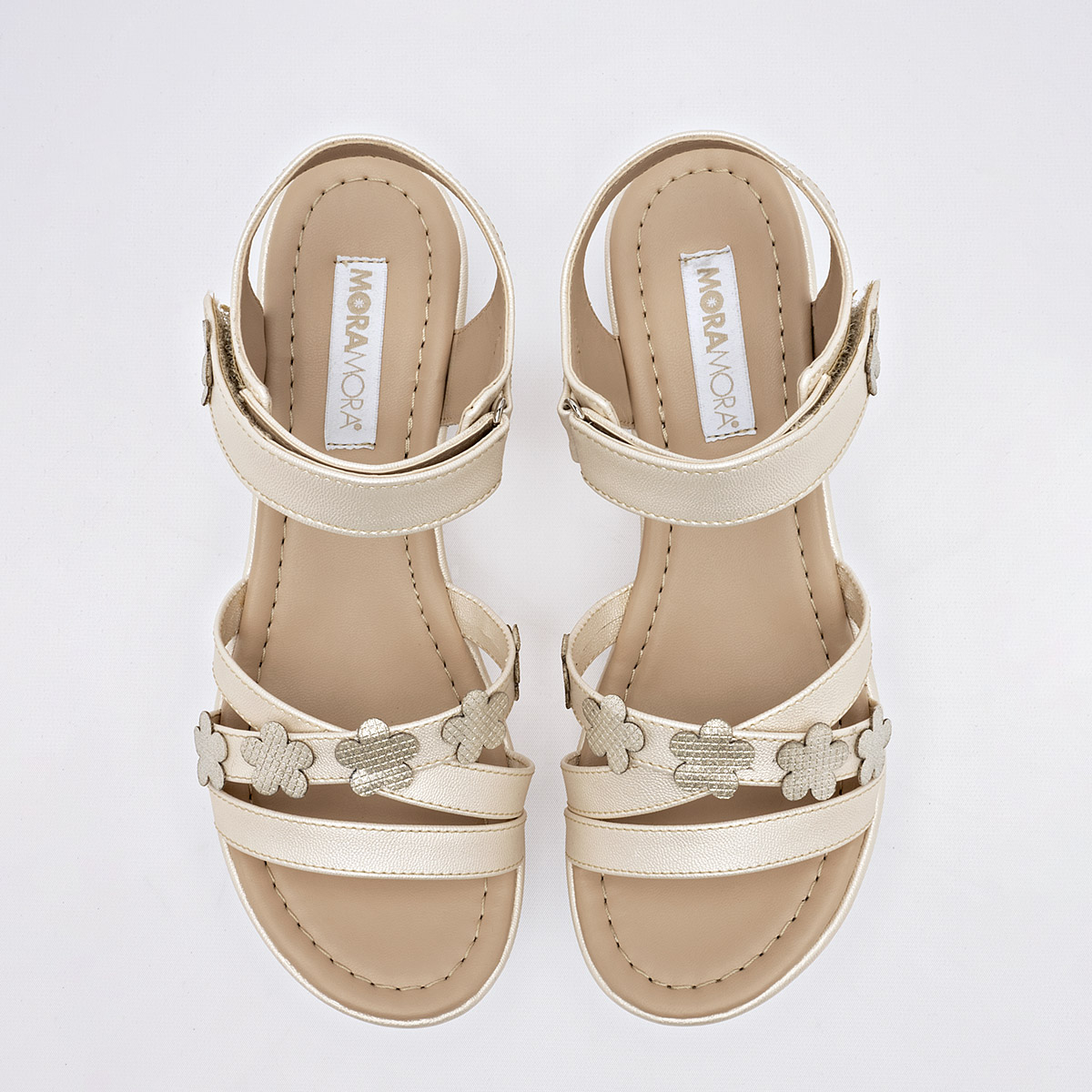 Foto 3 | Moramora Zapatillas De Fiesta Para Mujer Beige