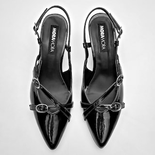 Foto 3 | Moramora Zapatilla Para Mujer Negro Charol