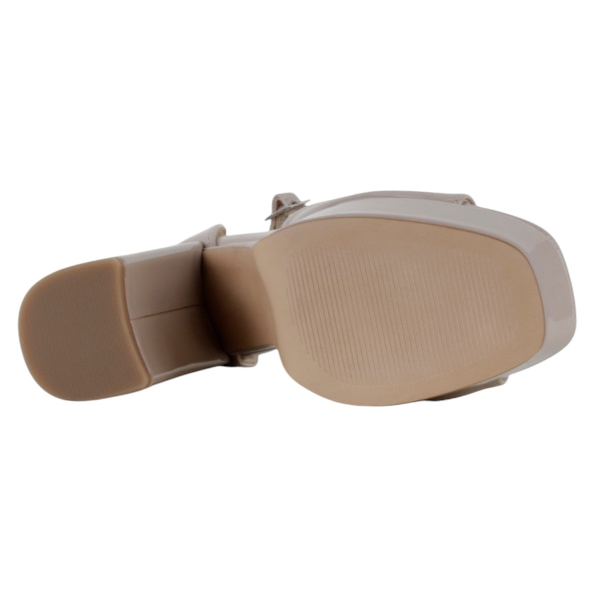 Foto 5 pulgar | Sandalia Con Tacón Exterior Charol Color Beige Para Mujer De Rbcollection