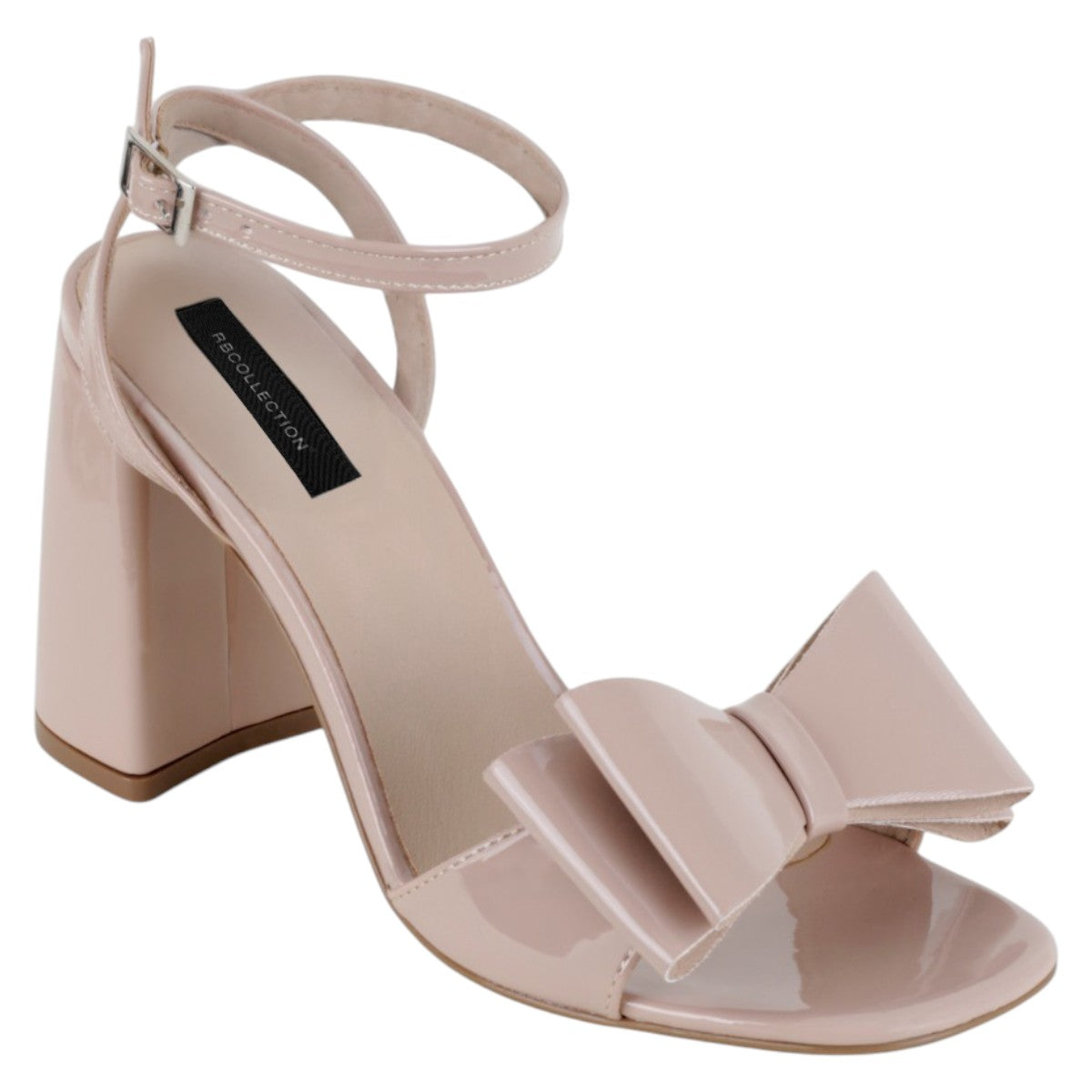 Foto 2 pulgar | Sandalia Con Tacón Exterior Charol Color Beige Para Mujer De Rbcollection