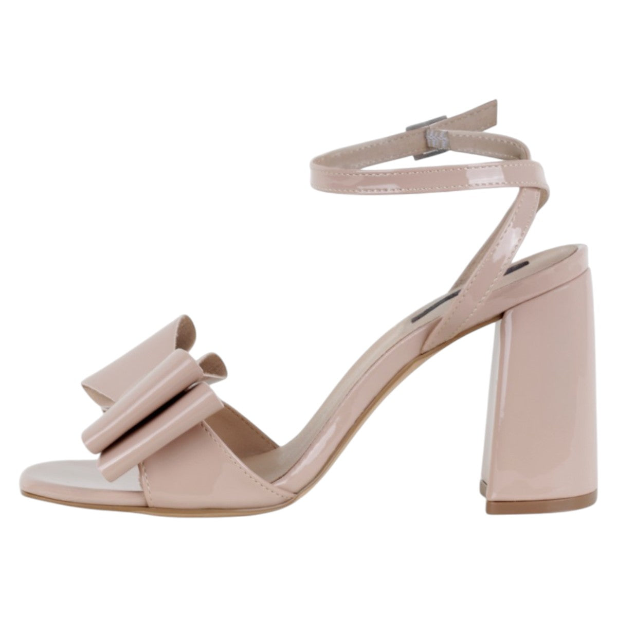 Foto 4 pulgar | Sandalia Con Tacón Exterior Charol Color Beige Para Mujer De Rbcollection