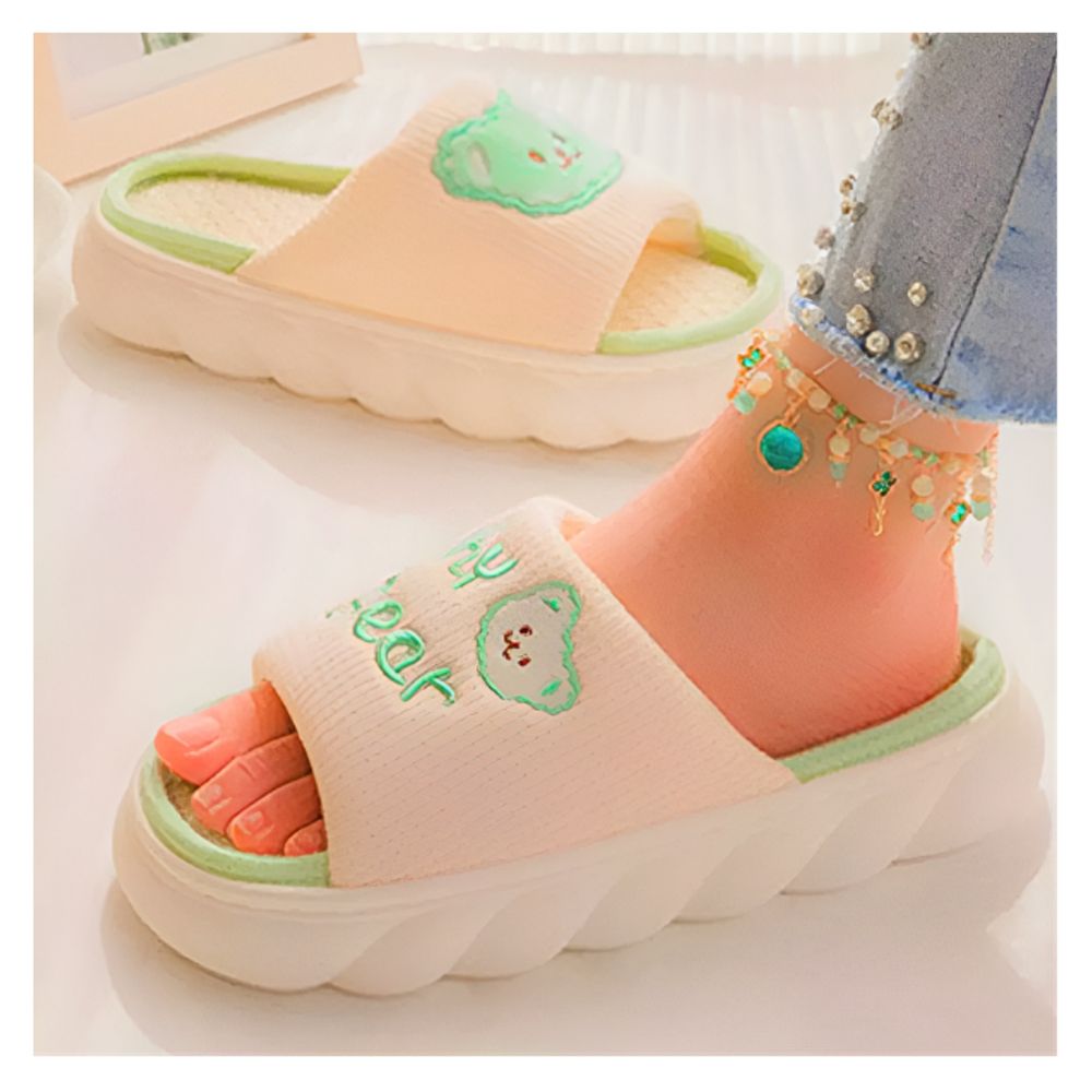 Foto 3 pulgar | Pantuflas De Lino Para Mujer Suaves Y Cómodas