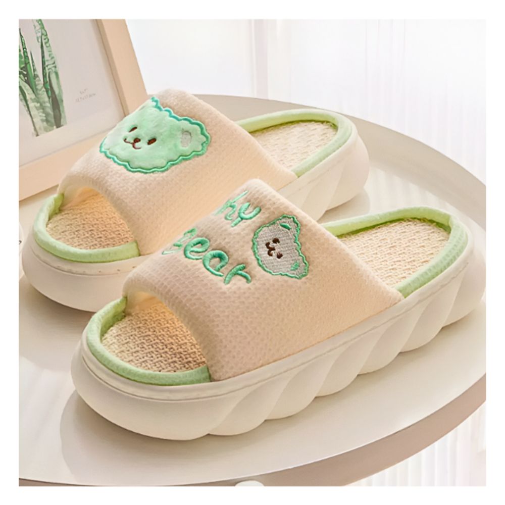 Foto 5 pulgar | Pantuflas De Lino Para Mujer Suaves Y Cómodas