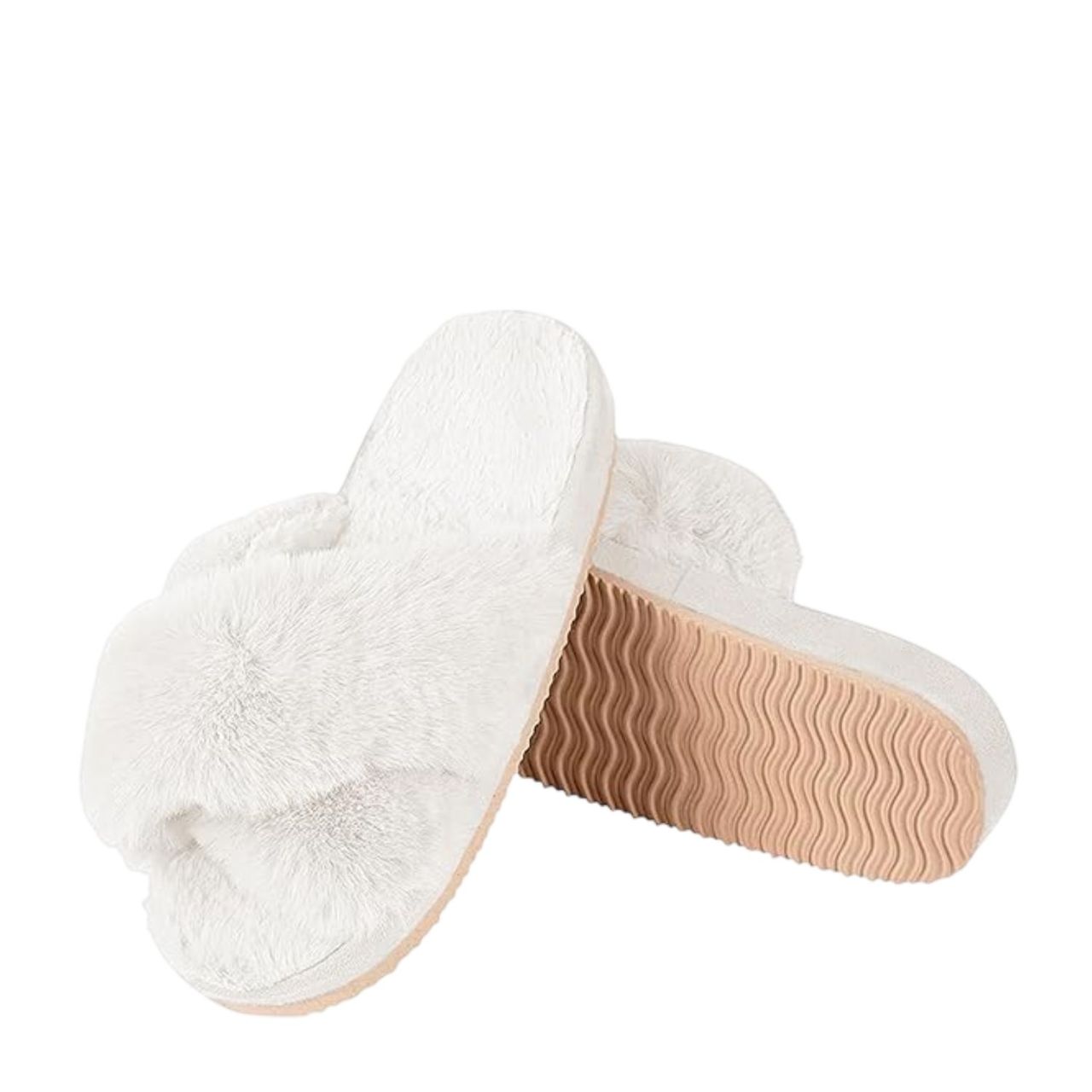 Foto 3 pulgar | Pantuflas Antideslizantes Bluelander Blanco Cruzadas