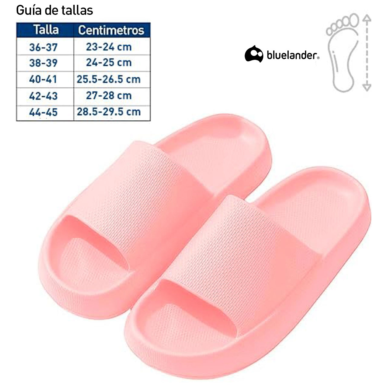 Foto 5 pulgar | Sandalias Antideslizantes Bluelander Rosa Con Plataforma