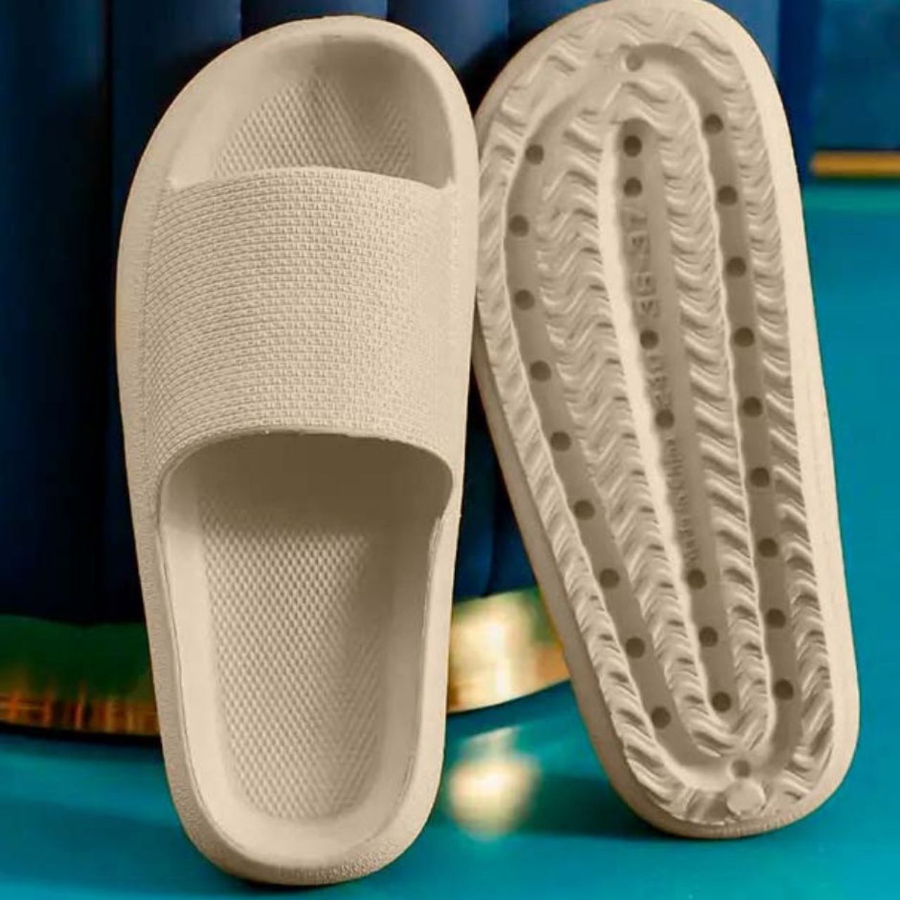 Foto 5 pulgar | Sandalias Antideslizantes Bluelander Beige Con Plataforma