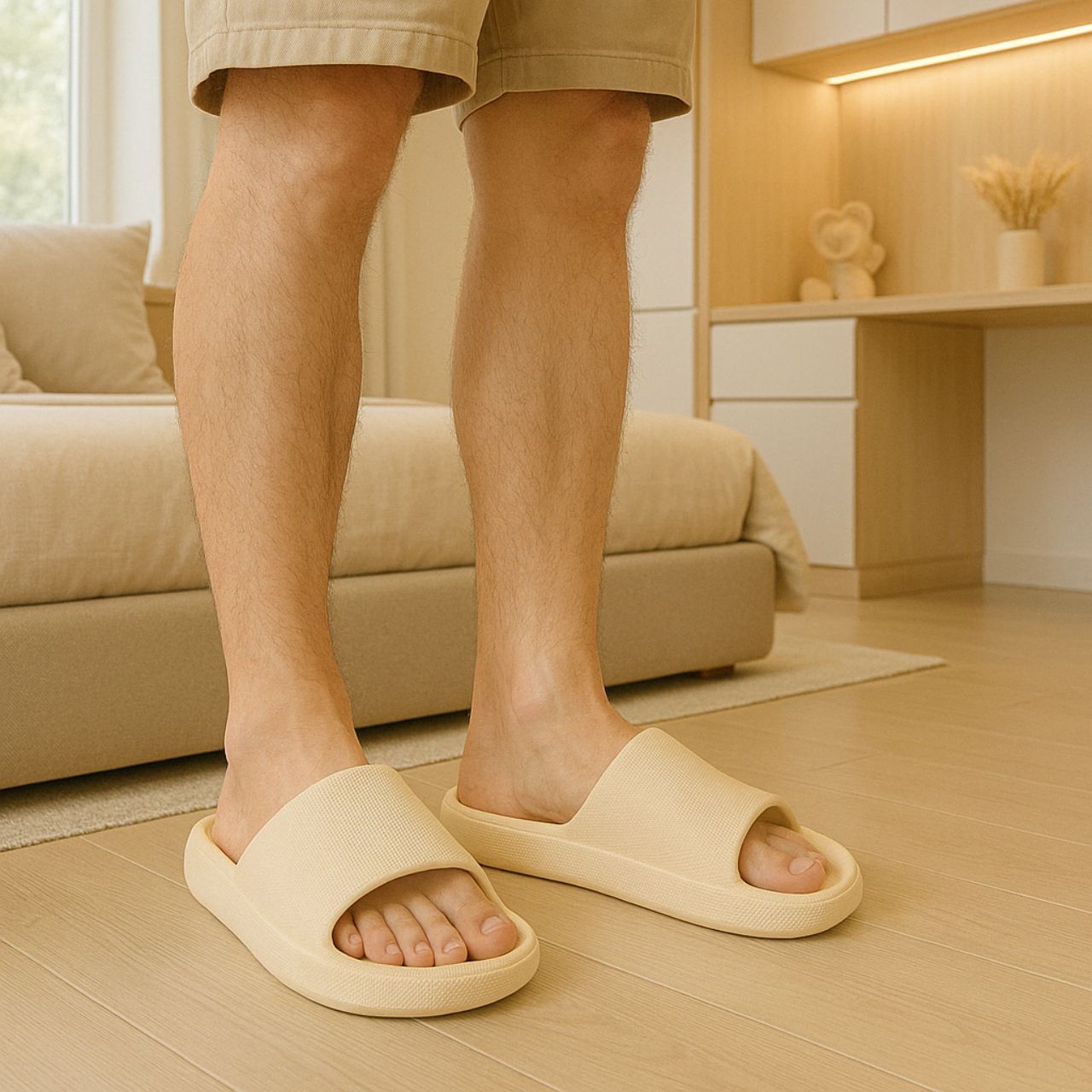 Foto 7 pulgar | Sandalias Antideslizantes Bluelander Beige Con Plataforma