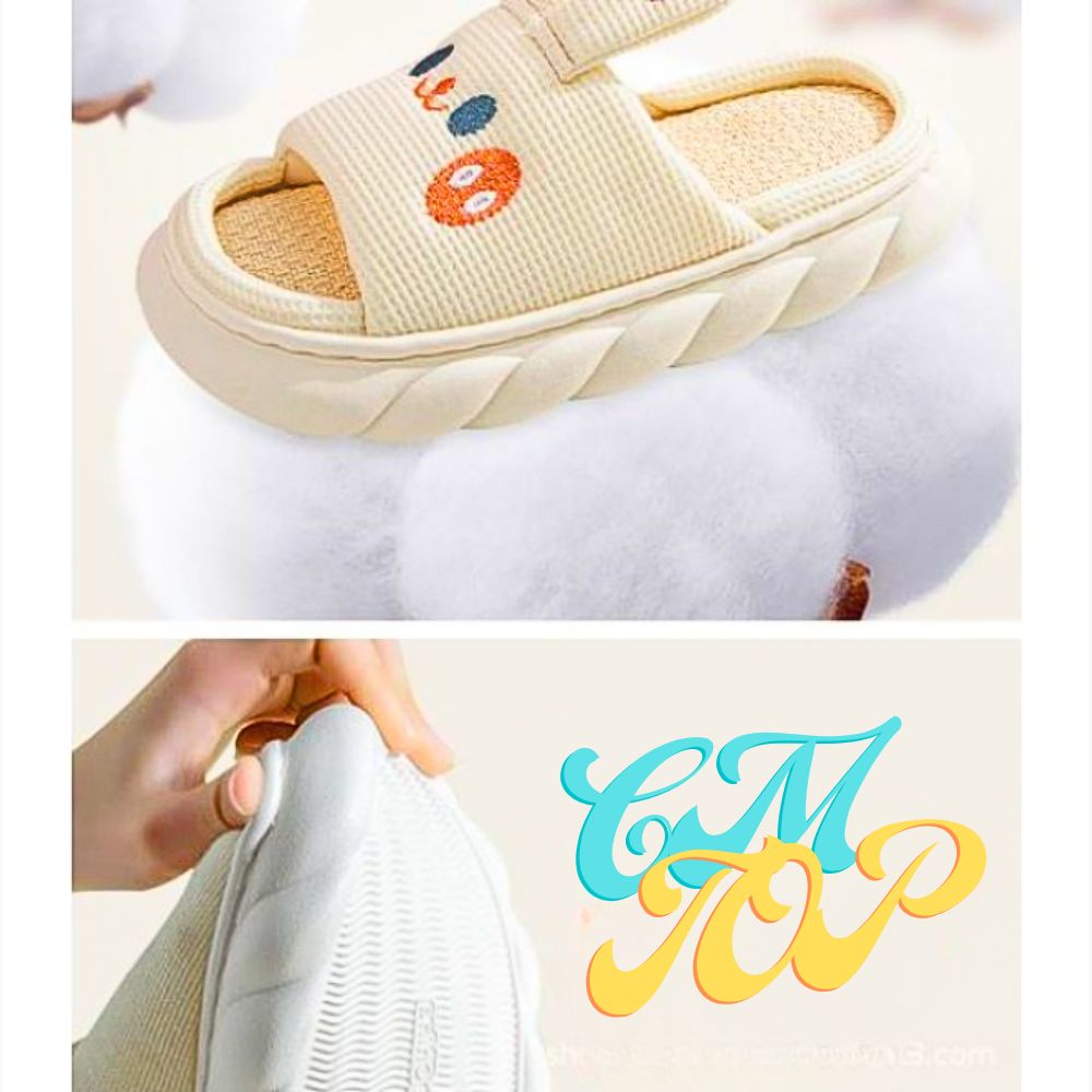 Foto 2 pulgar | Sandalias Afelpadas, Pantuflas Antideslizantes Cómodo Blanco