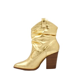 Foto 4 | Botín Vaquero Metálico En Tendencia Senties Goldie