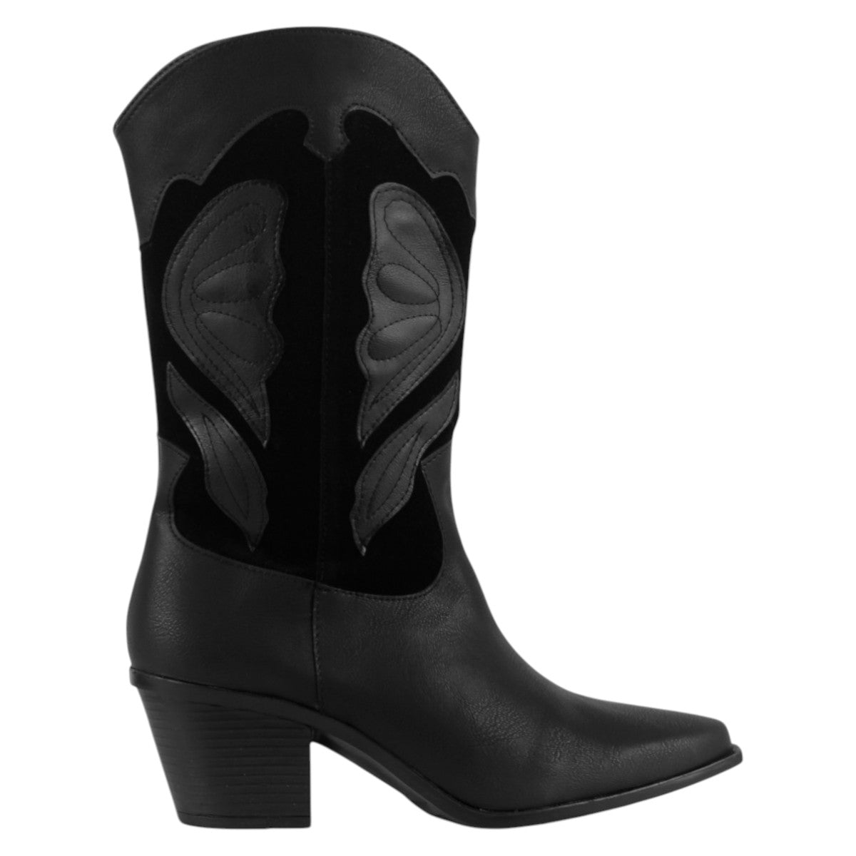 Foto 2 | Botas Tipo Western Exterior Piel Vegana Color Negro Para Mujer De Rbcollection