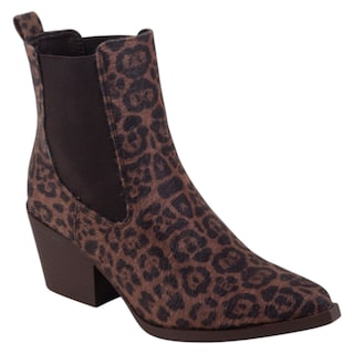 Foto 1 | Botas Tipo Western Exterior Textil Color Café Para Mujer De Rbcollection