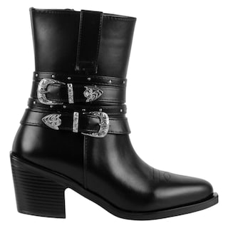 Foto 2 | Botas Tipo Western Exterior Piel Vegana Color Negro Para Mujer De Rbcollection