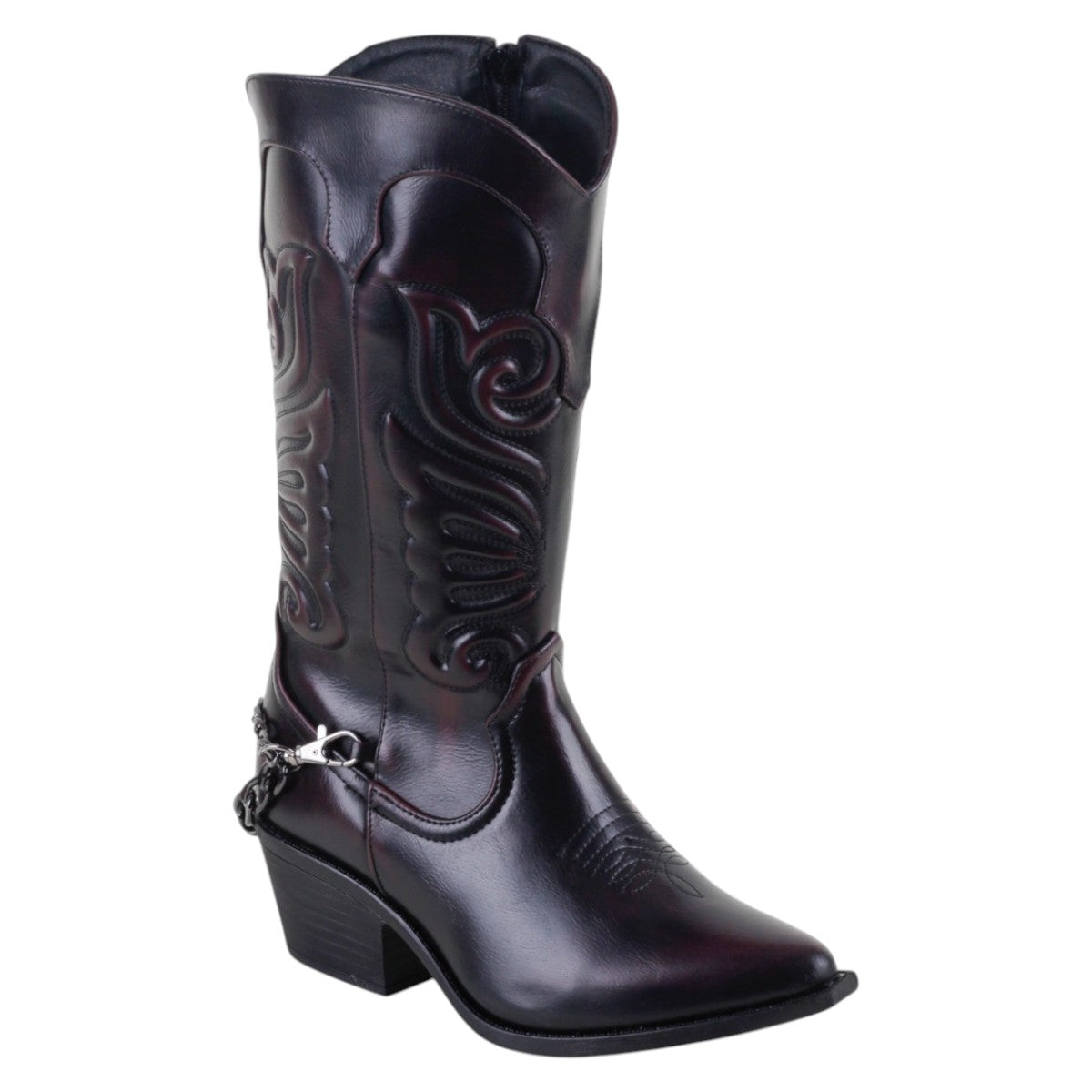 Foto 1 | Botas Tipo Western Exterior Piel Vegana Color Negro Para Mujer De Rbcollection