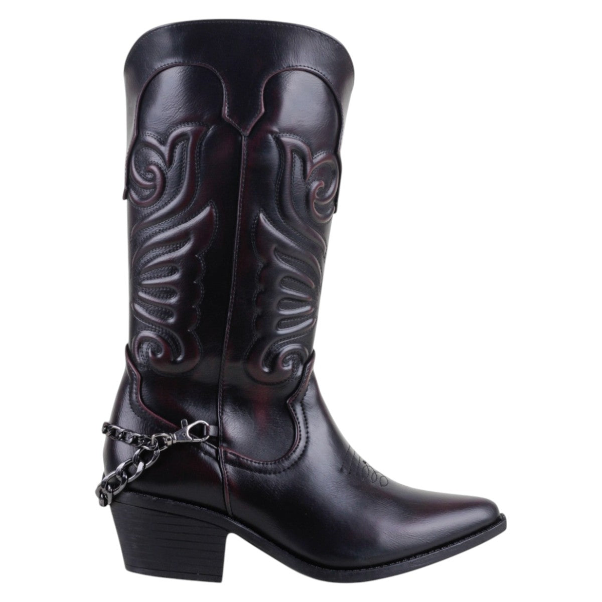 Foto 3 pulgar | Botas Tipo Western Exterior Piel Vegana Color Negro Para Mujer De Rbcollection
