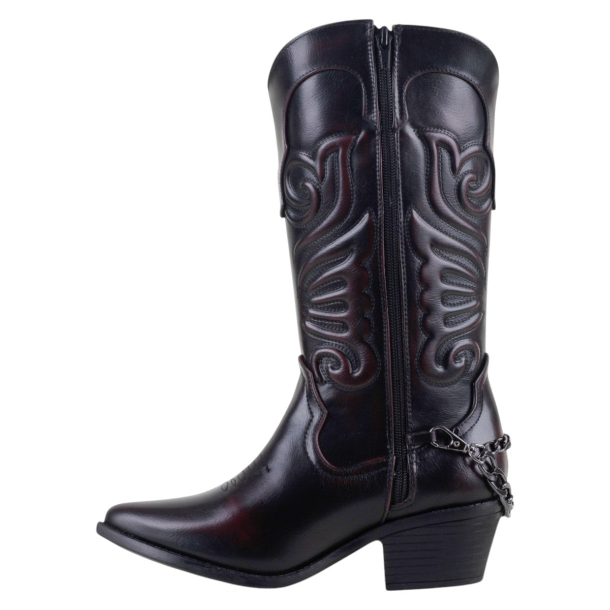Foto 4 pulgar | Botas Tipo Western Exterior Piel Vegana Color Negro Para Mujer De Rbcollection