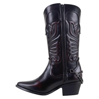 Foto 3 | Botas Tipo Western Exterior Piel Vegana Color Negro Para Mujer De Rbcollection