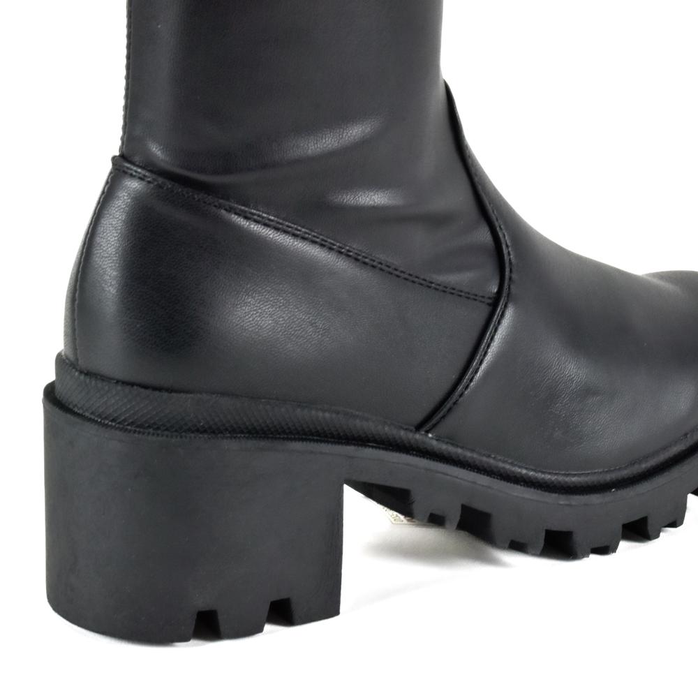 Foto 5 pulgar | Botas Combat Chunky 6cm Plataforma Para Mujer Mod Maya Negro