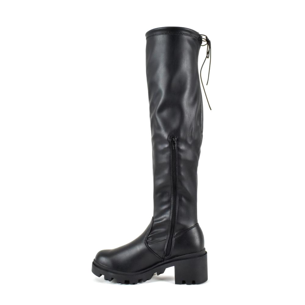 Foto 6 pulgar | Botas Combat Chunky 6cm Plataforma Para Mujer Mod Maya Negro