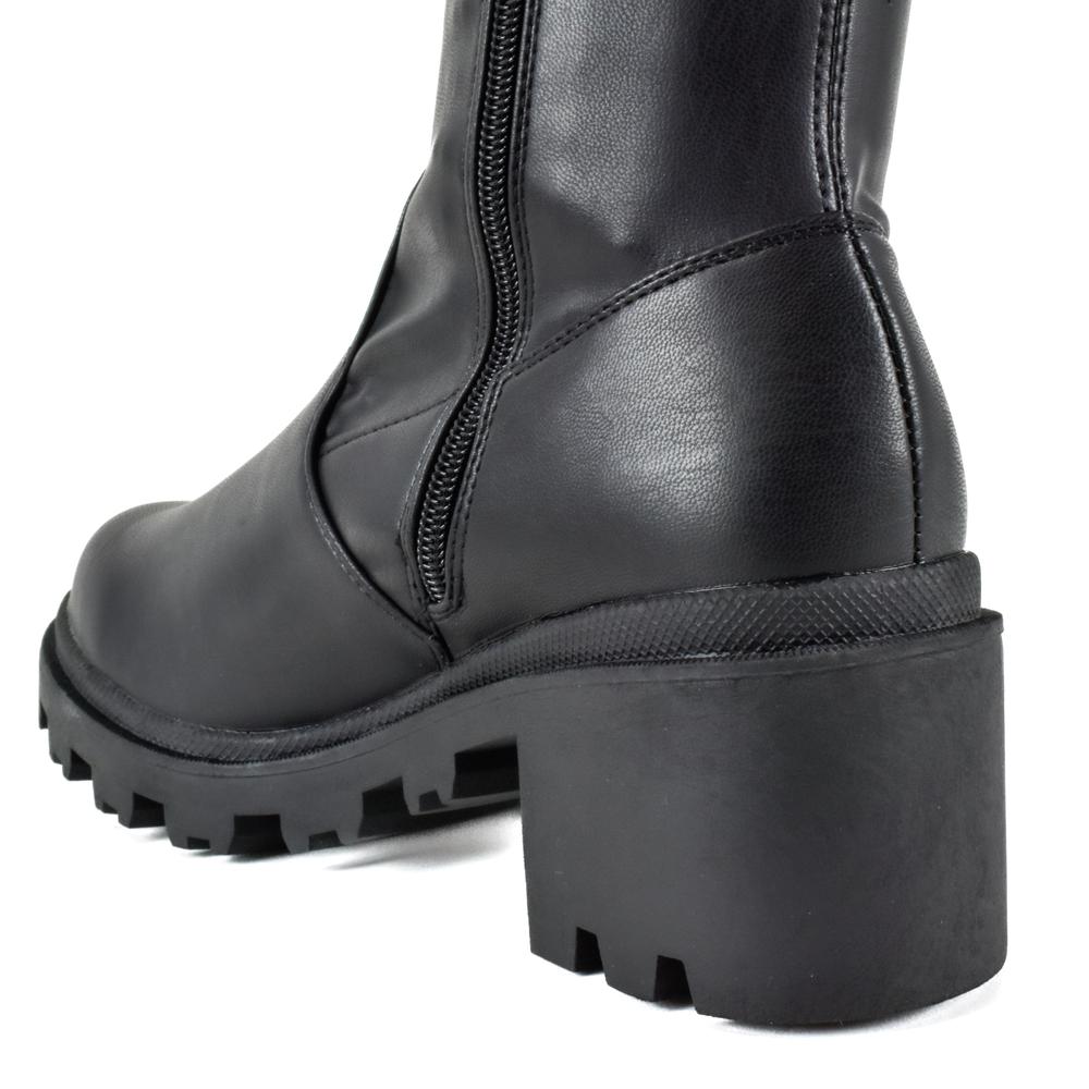 Foto 8 pulgar | Botas Combat Chunky 6cm Plataforma Para Mujer Mod Maya Negro