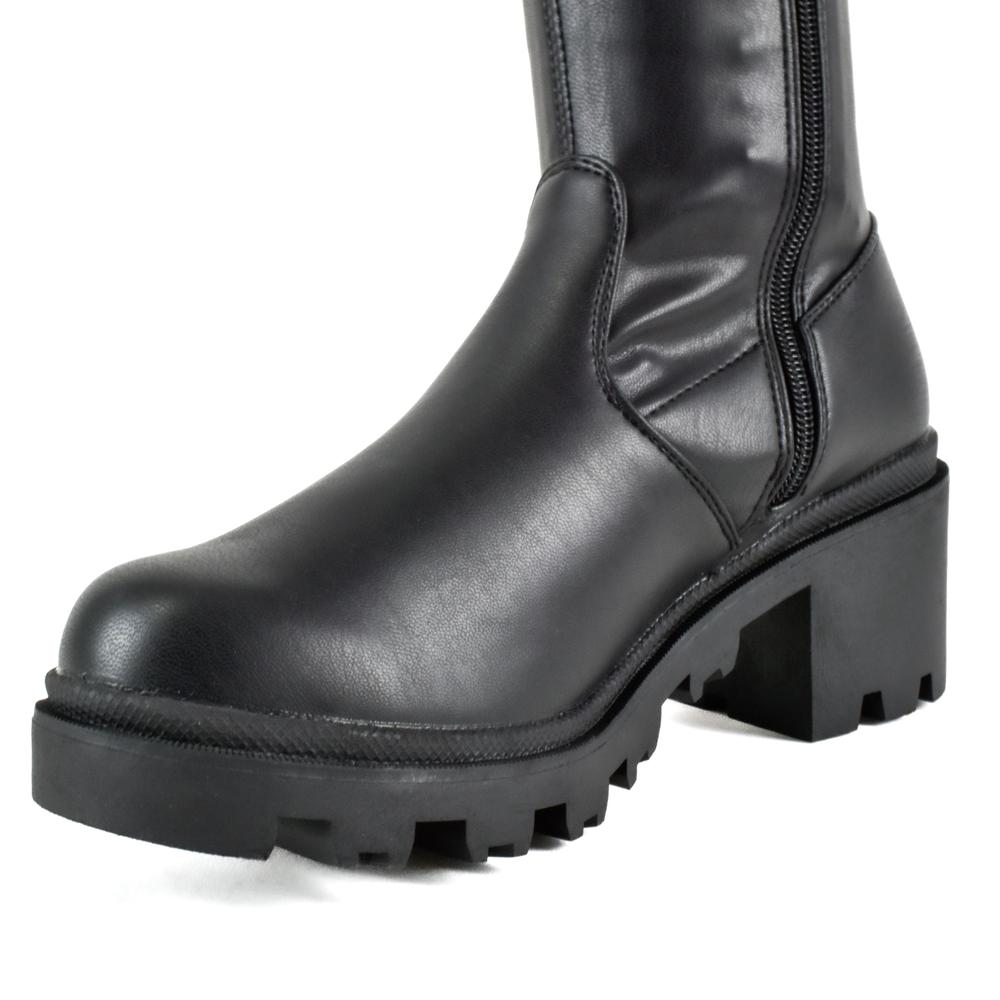 Foto 9 pulgar | Botas Combat Chunky 6cm Plataforma Para Mujer Mod Maya Negro