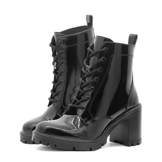 Foto 2 | Bota Chunky Greenlove Para Mujer Con Plataforma Tacón 6cm Negro