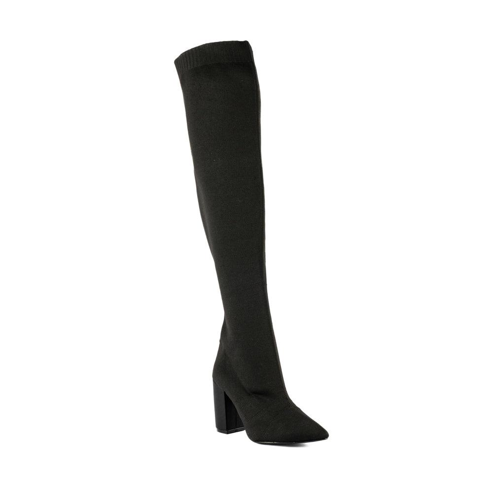 Foto 2 pulgar | Bota Alta Elástica Moda Tacón 9cm Para Mujer Walki Ofelia Negro