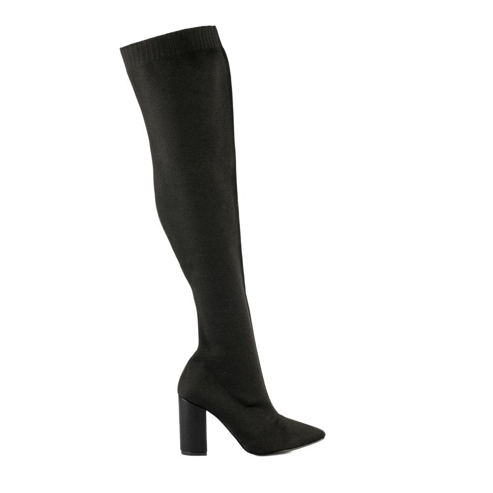 Foto 3 pulgar | Bota Alta Elástica Moda Tacón 9cm Para Mujer Walki Ofelia Negro