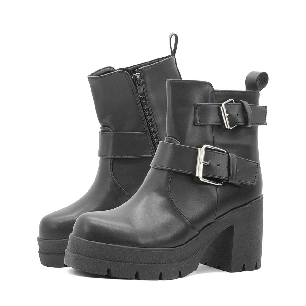 Foto 3 pulgar | Botín Wildcat Para Mujer Ajuste Hebilla Antiderrapante Negro Negro