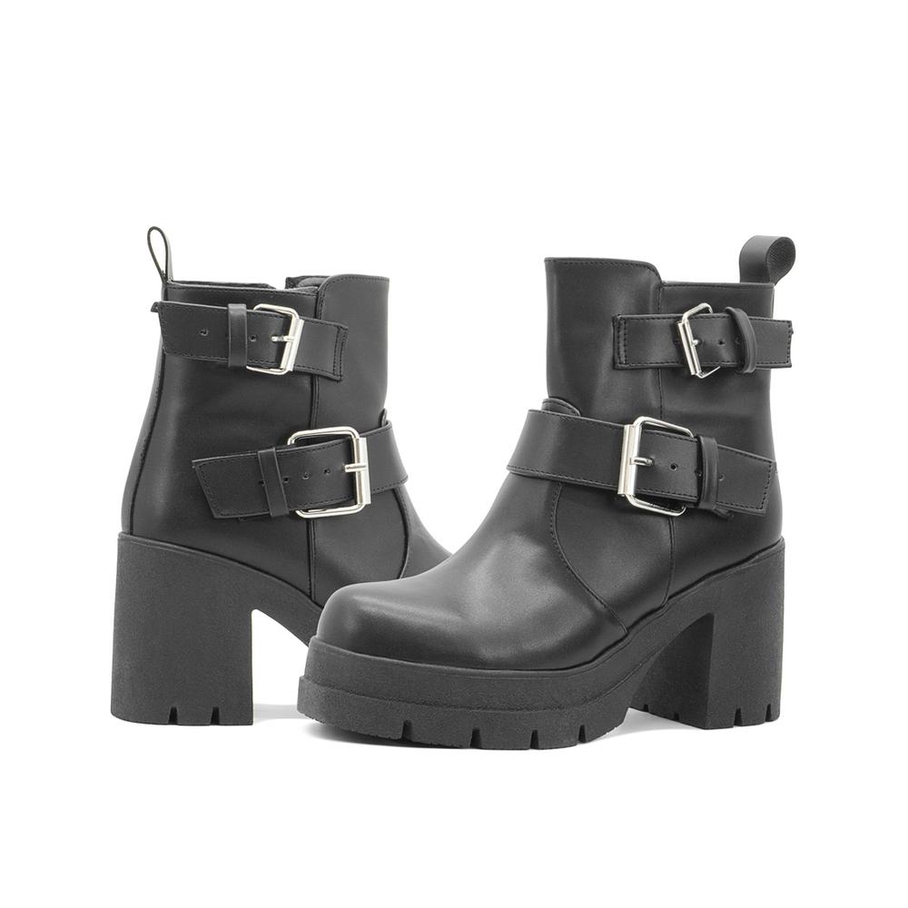 Foto 4 pulgar | Botín Wildcat Para Mujer Ajuste Hebilla Antiderrapante Negro Negro