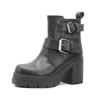 Foto 4 | Botín Wildcat Para Mujer Ajuste Hebilla Antiderrapante Negro Negro