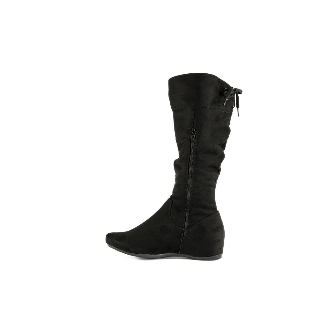 Foto 4 pulgar | Bota Media Alta Flat Clásica Casual De Mujer Walki Lidia Negro