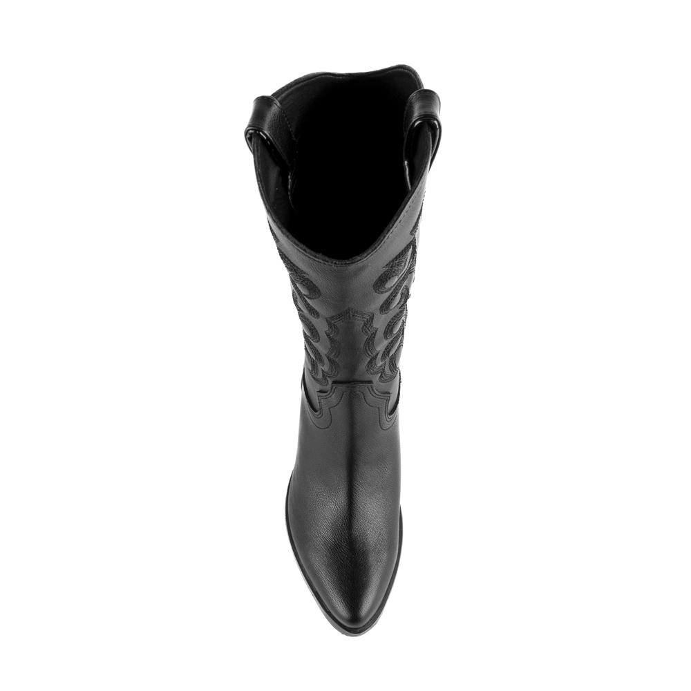 Foto 4 | Bota Vaquera Tacón Moda 7cm Para Mujer Walki Josefina Negro