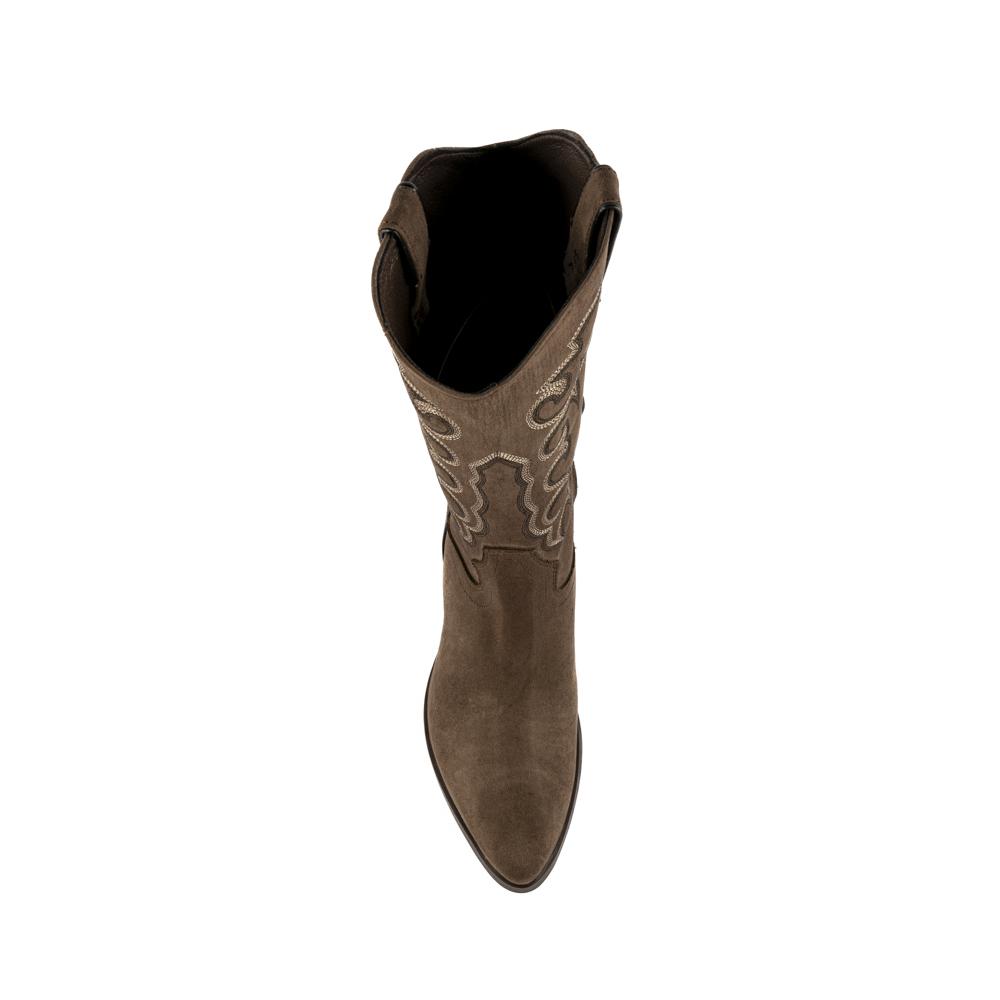 Foto 5 pulgar | Bota Vaquera Tacón Moda 7cm Para Mujer Walki Josefina Cafe